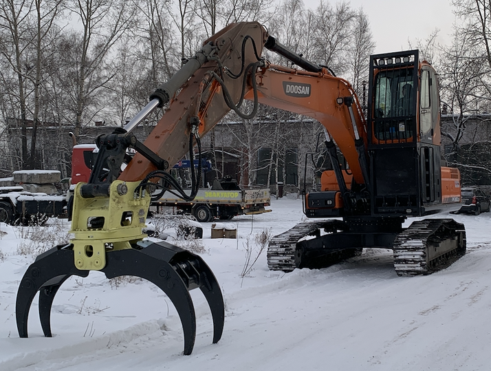 Бревнозахват многоцелевой вращающийся DHRWA для лесопогрузчика